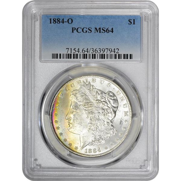 1881-S $1 Morgan Silver Dollar Coin PCGS MS64 Amazing Toning