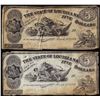 Image 1 : Lot of (2) 1863 $5 The State of Louisiana Baton Rouge, LA Obsolete Banknotes