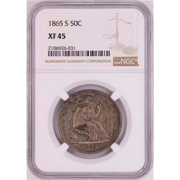 1865-S Seated Liberty Half Dollar Coin NGC XF45