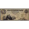 Image 1 : 1853 $10 The Ship Builders Bank Rockland, ME Obsolete Banknote