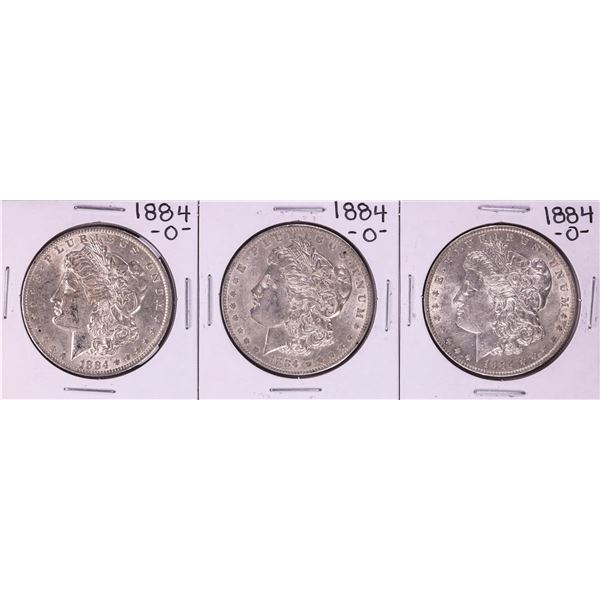 Lot of (3) 1884-O $1 Morgan Silver Dollar Coins