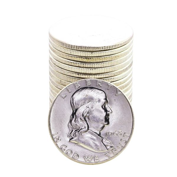 Roll of (20) Brilliant Uncirculated 1963 Franklin Half Dollar Coins