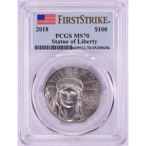 2018 $100 American Platinum Eagle Coin PCGS MS70 First Strike