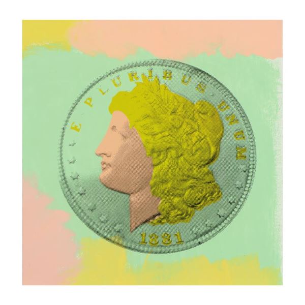 Steve Kaufman (1960-2010) "1881 Coin" Original Mixed Media on Canvas