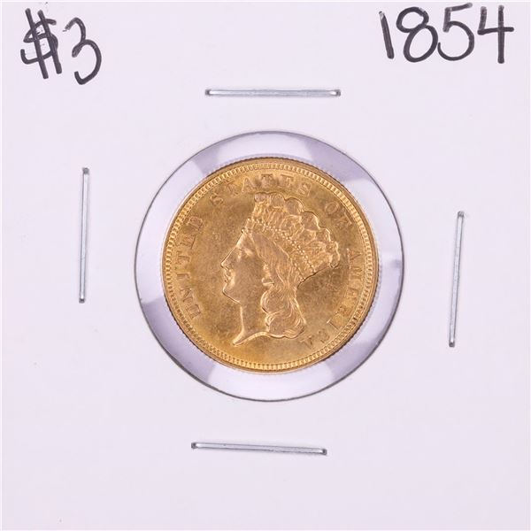 1854 $3 Indian Princess Head Gold Coin