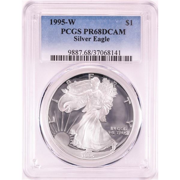 1995-W $1 Proof American Silver Eagle Coin PCGS PR68DCAM