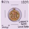 Image 1 : 1839 $2 1/2 Classic Head Quarter Eagle Gold Coin Love Token Pendant