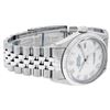 Image 4 : Rolex Men's Stainless Steel Mother Of Pearl Roman Datejust Wristwatch