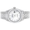 Image 8 : Rolex Men's Stainless Steel Mother Of Pearl Roman Datejust Wristwatch