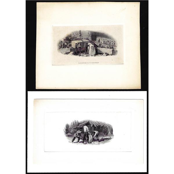 Lot of (2) 1800's Vignette from Original Proof Plates