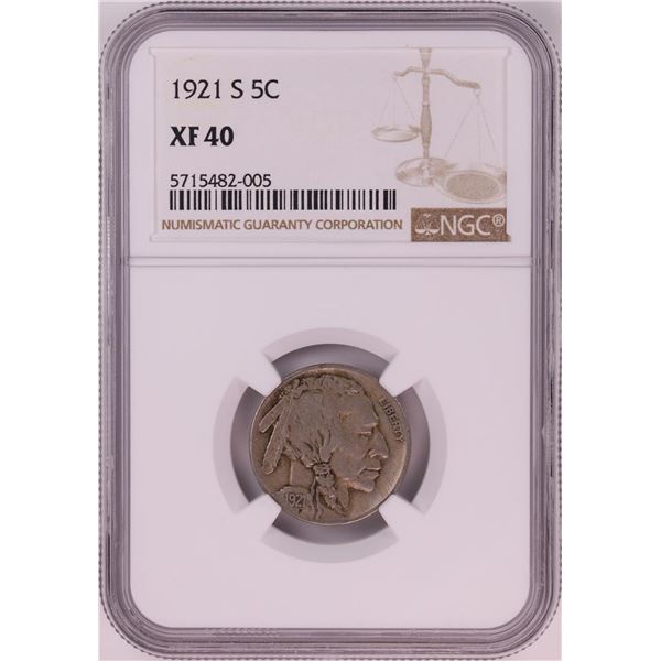 1921-S Buffalo Nickel Coin NGC XF40