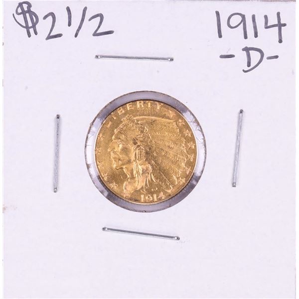 1914-D $2 1/2 Indian Head Quarter Eagle Gold Coin