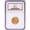 Image 1 : 1903 $5 Liberty Head Half Eagle Gold Coin NGC MS62
