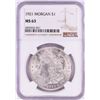 Image 1 : 1921 $1 Morgan Silver Dollar Coin NGC MS63