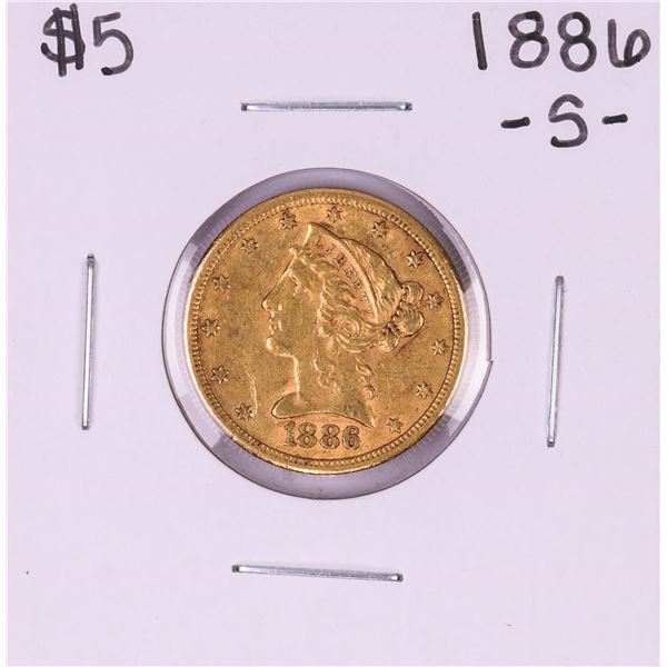 1886-S $5 Liberty Head Half Eagle Gold Coin