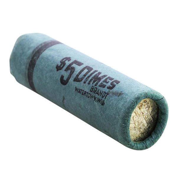 Original Bank Roll of (50) Brilliant Uncirculated 1961-D Roosevelt Dime Coins