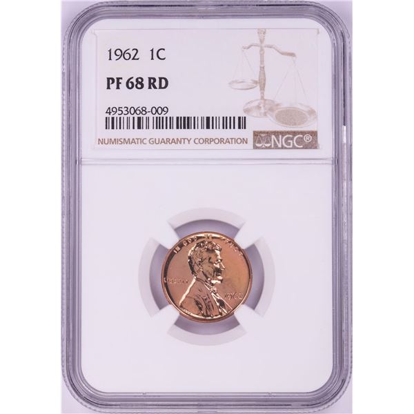 1962 Proof Lincoln Memorial Cent Coin NGC PF68RD