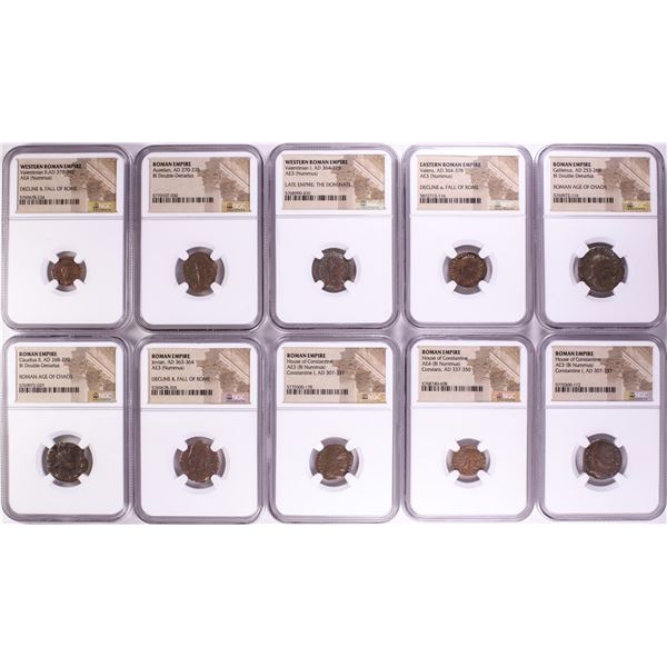 Lot of (10) Ancient Roman Empire Coins NGC Certified