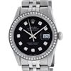 Image 1 : Rolex Men's Stainless Steel Black Diamond Oyster Perpetual Datejust Wristwatch