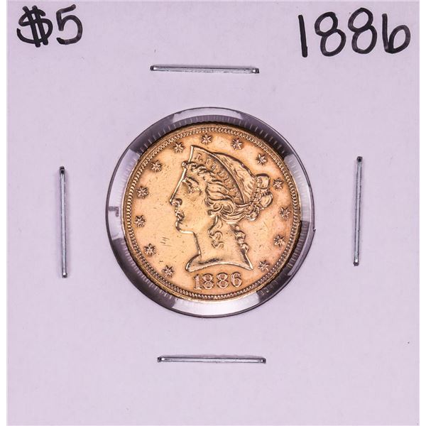 1886 $5 Liberty Head Half Eagle Gold Coin