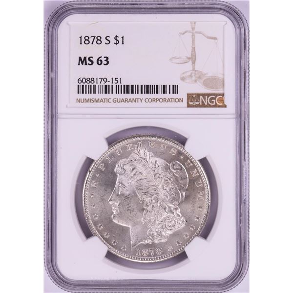 1878-S $1 Morgan Silver Dollar Coin NGC MS63