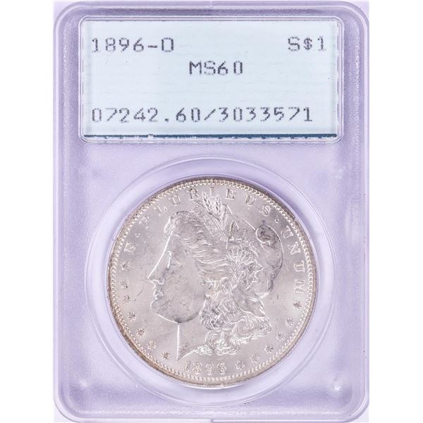 1896-O $1 Morgan Silver Dollar Coin PCGS MS60 Old Rattler Holder