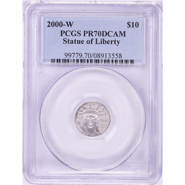 2000-W $10 Proof Platinum American Eagle Coin PCGS PR70DCAM