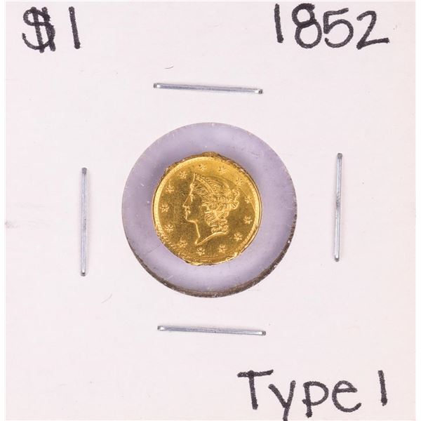 1852 Type 1 $1 Liberty Head Gold Dollar Coin - Soldered