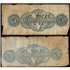 Image 2 : Lot of (2) 1863 $5 The State of Louisiana Baton Rouge, LA Obsolete Banknotes