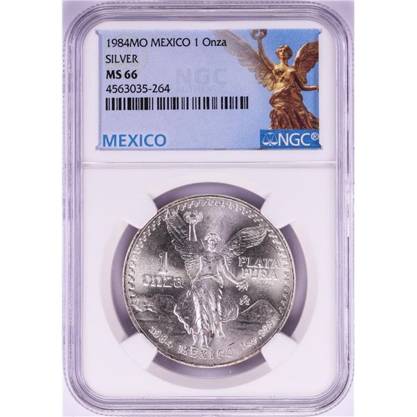 1984Mo Mexico 1 Onza Libertad Silver Coin NGC MS66