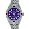 Image 2 : Rolex Ladies Stainless Steel Purple Diamond & Ruby Datejust Wristwatch