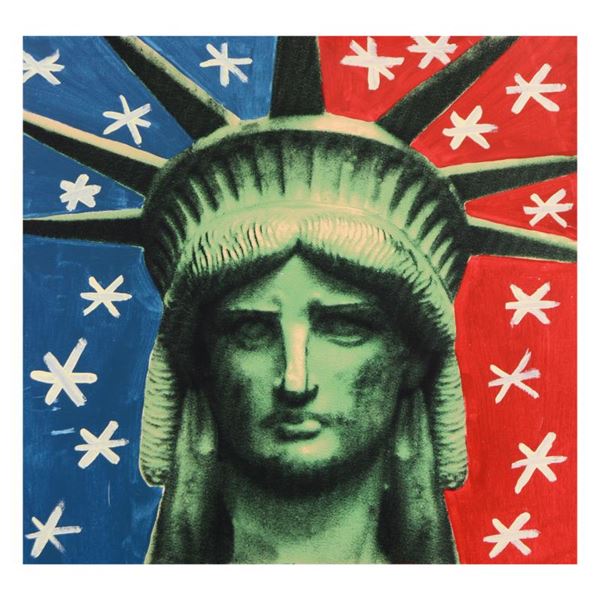 Steve Kaufman (1960-2010)  Liberty Head  Original Serigraph on Canvas