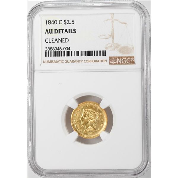 1840-C $2 1/2 Liberty Head Quarter Eagle Gold Coin NGC AU Details