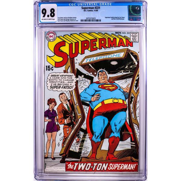 D.C. Comics Superman #221 Comic Book 11/69 CGC 9.8