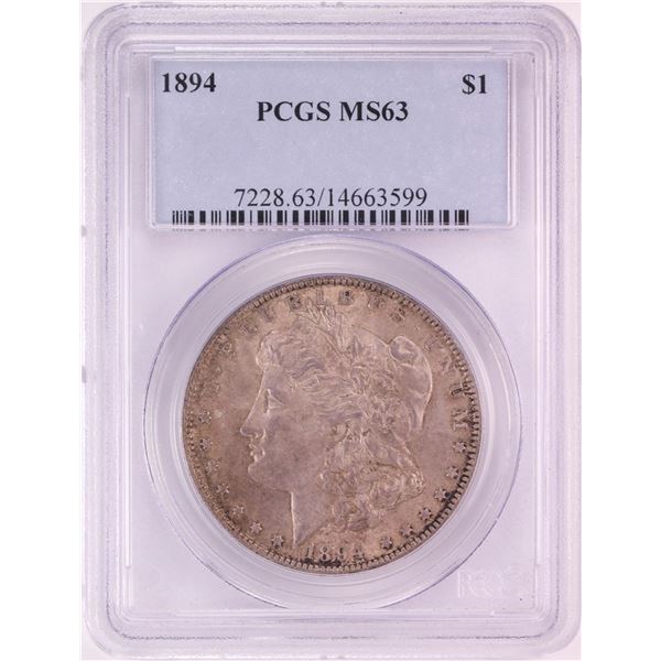 1894 $1 Morgan Silver Dollar Coin PCGS MS63