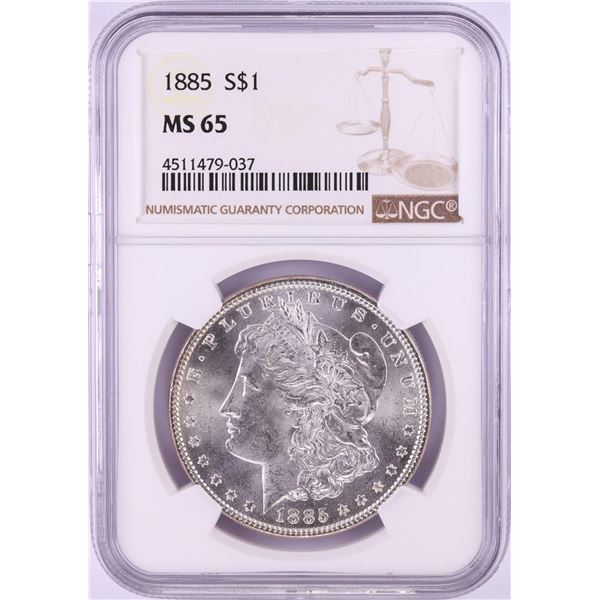 1885 $1 Morgan Silver Dollar Coin NGC MS65