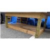 Image 1 : Wooden base table w/ approx 6 1/2 ft by 5ft  stainless steel top from the popular sci-fi tv series