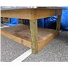 Image 2 : Wooden base table w/ approx 6 1/2 ft by 5ft  stainless steel top from the popular sci-fi tv series