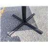 Image 2 : Heavy black metal base square table w/ blue fibre glass table top approx 3 1/2 ft by 3 1/2 from the