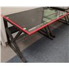 Image 1 : Metal glass top computer desk approx. 3ft by 2ft from the popular sci-fi tv series