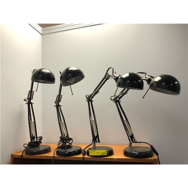 Group of 4 black desk lamps from the popular sci-fi tv series