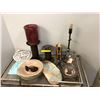 Image 1 : Group of assorted candle holders/clay pc's./two metal wall shelves from the popular sci-fi tv series