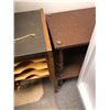 Image 3 : Two pc. L shaped wooden desk & small wooden side table from the production of the show