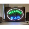 Image 1 : Terminal 8 bar neon sign approx. 4 1/2ft x 3 1/2ft from the popular sci-fi tv series
