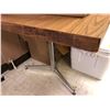 Image 1 : Rectangular table laminate wood top with metal base approx. 6ft across x 3ft wide x 2 1/2ft tall fro