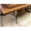 Image 2 : Rectangular table laminate wood top with metal base approx. 6ft across x 3ft wide x 2 1/2ft tall fro