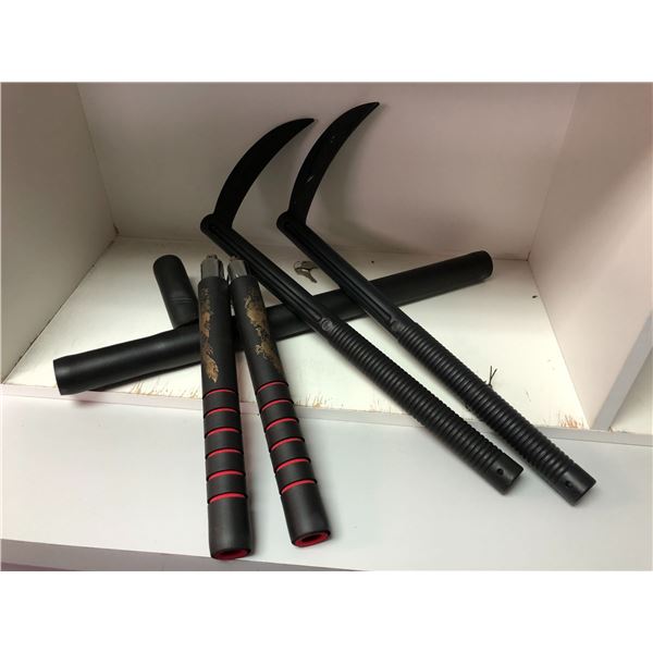 Group of 4 martial arts practice weapons dojo from the popular Sci-fi series