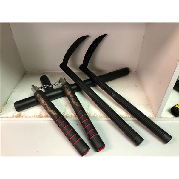 Group of 4 martial arts practice weapons dojo from the popular Sci-fi series