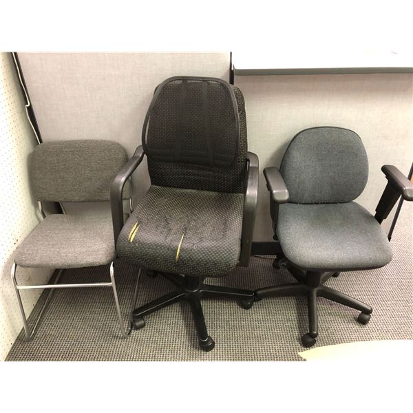 3 assorted office chairs