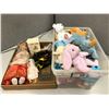 Image 1 : Box of approx. 25 beanie babies & one box of collector dolls and bunnykins coin bank from the show